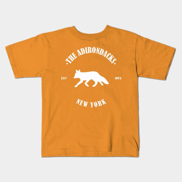 Fox Running - Adirondack Mountains Kids T-Shirt by kayability